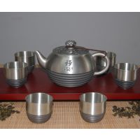 纯锡坊马来西亚进口锡器禅心茶具套装 普洱茶红茶大号茶叶罐盒 纯锡制品 企业庆典礼品 金融保险礼品