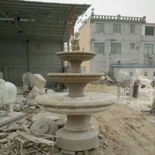 石雕喷泉花岗岩户外大型三层水池流水景观装饰喷泉摆件定做