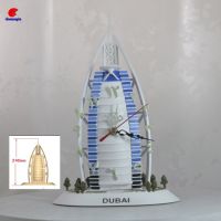 仿实景帆船酒店模型 东南亚迪拜建筑物 迷你景观树脂摆件