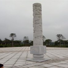 石龙柱建造特色 现代广场石雕龙柱制作 古建 园林石头文化柱雕刻