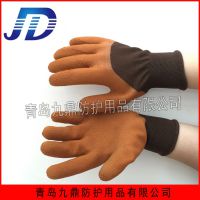 厂家直销乳胶发泡劳保手套尼龙内里耐磨舒适防护用品防滑防化防油