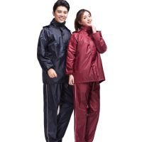 男女分體式雨衣雨褲套裝 成人雙層加厚摩托車電動(dòng)車外賣勞保雨衣