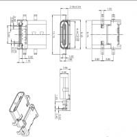 ƵTYPE-C USB 3.1 24Pĸ DIP+SMT Ľų1.98 PCB-