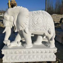 花岗岩石雕大象雕刻厂价销售 别墅大门精美青石大象供应