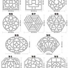 唐山园林古建混凝土围墙花格窗星形中式花窗