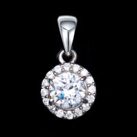 【Miss G】S925银圆形镶石吊坠女 热门时尚流行款 珠宝首饰厂家代加工