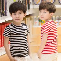 2017童装夏季新款 儿童短袖T恤 男童条纹韩版T恤上衣 童装厂家