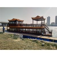 供应钓鱼船镂空木船 画舫木船 景区观光木船 餐饮船吃饭船