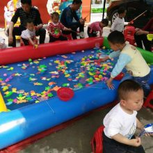 四川成都广场小型充气摸鱼池/心悦加厚款6平方儿童钓鱼池价格