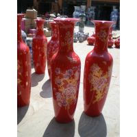 西安青花瓷花瓶销售、景泰蓝花瓶、红瓷富贵大花瓶