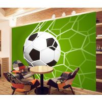 主题ktv足球主题墙纸 酒吧背景足球明星壁画 无妨布3d图案型魔方壁画