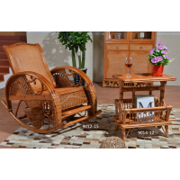 藤格格 9012-15 廠家提供實木藤椅搖椅真藤老人椅躺椅成人搖搖椅