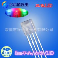 供应F5平头全彩 雾状 共阳rgb灯珠 5MMRGB灯珠全彩led灯珠 可调