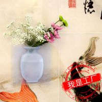 厂家批发 硅胶创意花瓶壁挂自黏花瓶欧式家居装饰品 可定制OEM