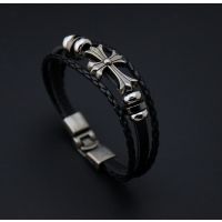 义乌饰品厂家***手链批发 合金配件宗教十字架对扣手环 男女手链bracelet