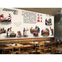中式复古壁画餐厅面馆火锅烧烤撸串店工装背景墙纸网咖大型壁纸3d