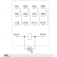 魏德米勒Weidmuller继电器DRM570110LT, 触点数: 4, 带测试按钮的转换触点