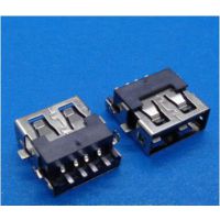 USB 2.0连接器 USB母座沉板反向 USB接口插座 14.0沉板 180度直插反向无卷边