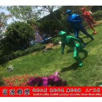 校园体育不锈钢雕塑 不锈钢人物造型雕塑