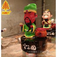 尚雕坊玻璃钢卡通人物广告摆件 古典类型三国演义刘备Q版形象卡通人物雕塑摆件现货供应
