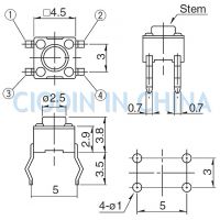 SOFNG ᴥ TS-1109 γߴ磺4.5mm*4.5mm*3.8mm