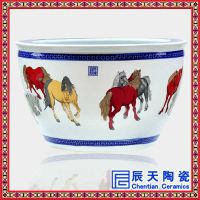 景德镇特大号陶瓷大缸定制 青花大缸陶瓷鱼缸后院摆件酒店宾馆摆件