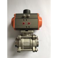 气动三片式球阀(单作用/双作用、三片式浮动、全通径、群威品牌)