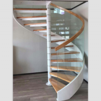 佛山尚步梯业***生产钢木旋转楼梯 玻璃护栏 款式多样