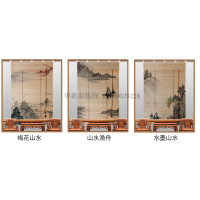 厦门窗帘印花竹帘禅修帘书房茶室玄关印花竹帘办公居家地毯窗帘地板墙纸沙发等
