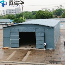 供应推拉蓬遮阳雨棚布 移动活动雨篷 电动棚加工定制