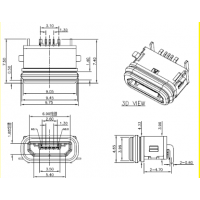 TYPE B MICRO 5Pˮĸ Ź3A ˮIP68 PCB-