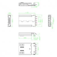 USB 2.0 Ƭͷ MICRO 5P SMT*** 0.9 L=11.3 PCB-