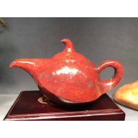 桂林鸡血玉精品茶壶家居饰品***送礼佳品