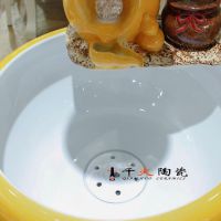 景德镇色釉陶瓷鱼缸厂家 喷泉鱼缸价格