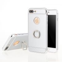 晟倫偲工廠批發(fā) PC+金屬 自帶手機(jī)支架蘋果手機(jī)保護(hù)殼創(chuàng)意新品三件套iPhone手機(jī)保護(hù)套