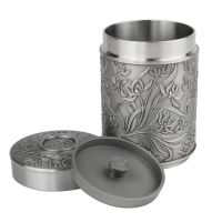 【***】大马锡（Tumasek Pewter）锡器茶叶罐梅兰竹菊马来西亚锡罐工艺品