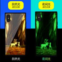 可定制 打印图案 夜光玻璃手机壳 iPhone X/8p/6s通用蓝光OPPOR11保护套
