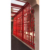泰州市德普龙建材600*2800mm红色及红木纹铝窗花做工精细