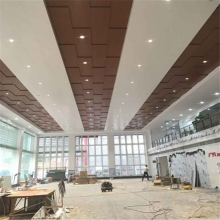 广汽汽车店吊顶木纹、白色600x1200mm规格铝单板天花