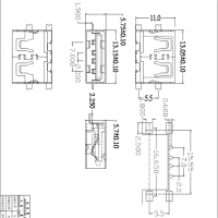 USB 2.04PĸL=11.0 ĽȫSMT ֱ ڽ 