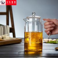 厂家直销耐热玻璃茶壶大容量直身加厚透明玻璃壶 玻璃茶具批发