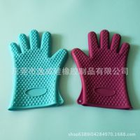 食品级硅胶五指手套 烤箱耐热防烫手套 微波炉烘焙硅胶手套