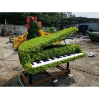 成都佛甲草真植物钢琴绿雕 钢琴人物都是真植物制造