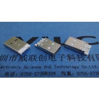 A公USB（AM 短体）四脚 焊线式 LPC耐高温+SGS环保认证