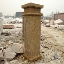 石雕门柱 大理石门口实心欧式门柱门墩石曲阳万洋雕刻厂家定做
