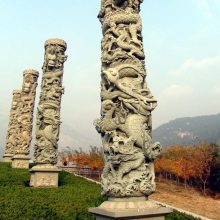 石龙柱出售 广场文化柱 寺庙石雕龙柱批发 大殿龙柱精雕细琢