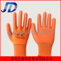 厂家批发非一次性防护用品防刺尼龙PVC桔纱发泡浸胶手套高品质