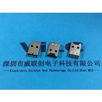 14p 贴片式 USB A母带TF卡座 磷铜镀镍 LCP黑胶