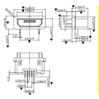 MICRO 5P BͰϷˮĸ Ų5.95 ©1.5 ˮIPX6 PCB-