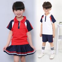 厂家批发校服夏季幼儿园园服短袖男女童深圳小学校服班服一件代发